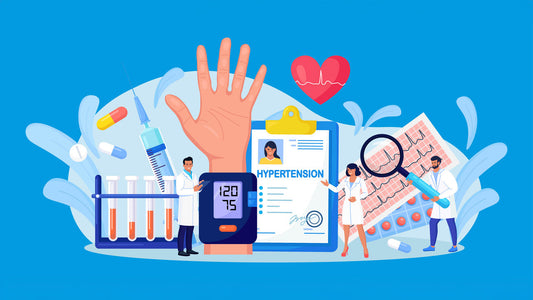 Vitamin K2 Side Effects: The Surprising Link Between Vitamin K2 and Blood Pressure. Illustration of medical examination and cardiology checkup. Tiny doctors measuring patient blood pressure.