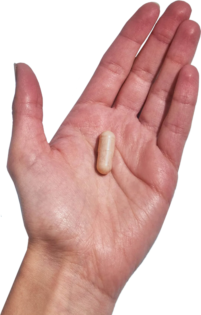 image of hand holding 1 Performance Lab® Iodine capsule